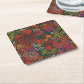 Bloem Medley Vierkante Kartonnen Onderzetter (Schuin)