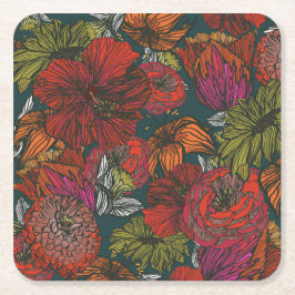 Bloem Medley Vierkante Kartonnen Onderzetter