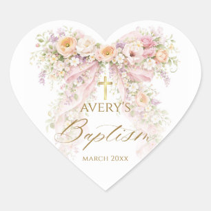 Bloem Meisje Doop Boog Hart Sticker