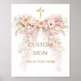 Bloem Meisje Doop met Bloemboog Poster