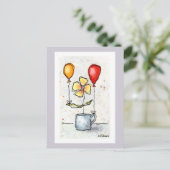 Bloem met Briefkaart Waterverf ballonnen (Staand voorkant)