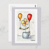 Bloem met Briefkaart Waterverf ballonnen (Voorkant / Achterkant)