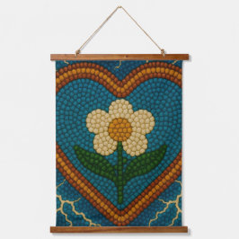 Bloem met kralen en donder hangend wandkleed