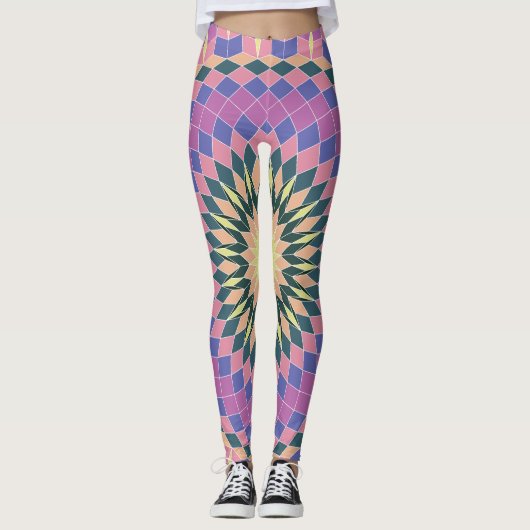 bloem met optisch effect leggings (Voorkant)