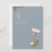 Bloem met roze en blauwe thema-weddenschap kaart (Voorkant)