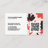 Bloem Moderne Visitekaartje – Qr-code & logo (Achterkant)
