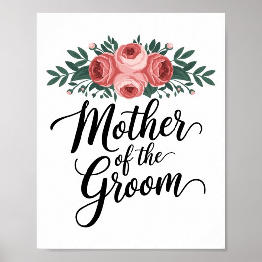 Bloem moeder van de bruidegom bruiloft douche van  poster (Voorkant)
