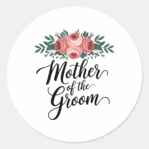 Bloem moeder van de bruidegom bruiloft douche van ronde sticker