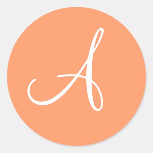 Bloem Monogram bruiloft Ronde Sticker (Voorkant)