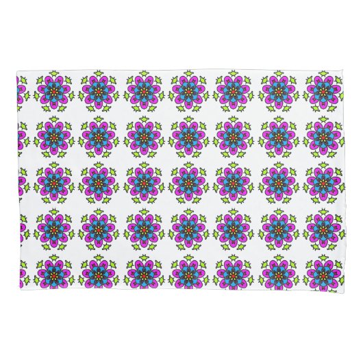 Bloem Motief Mandala Kussensloop (Voorkant)