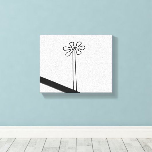 Bloem Nazca Peru oude idool geoglyf symbool Ind Canvas Afdruk (Insitu (Houten vloer))