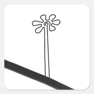 Bloem Nazca Peru oude idool geoglyf symbool Ind Vierkante Sticker