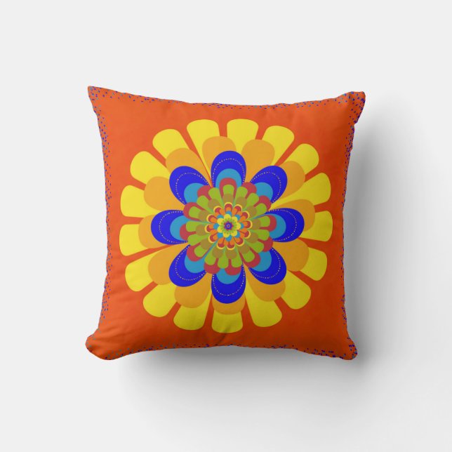 Bloem Oranje Kussen (Voorkant)