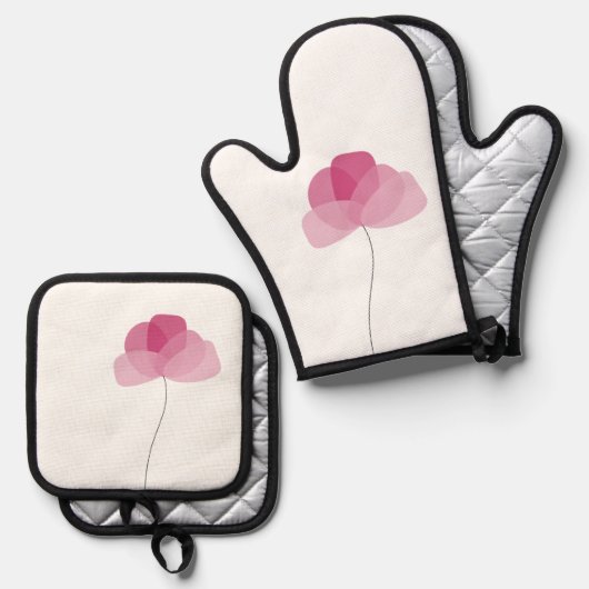 Bloem Ovenwant & Pannenlap Set (Voorkant / Achterkant)