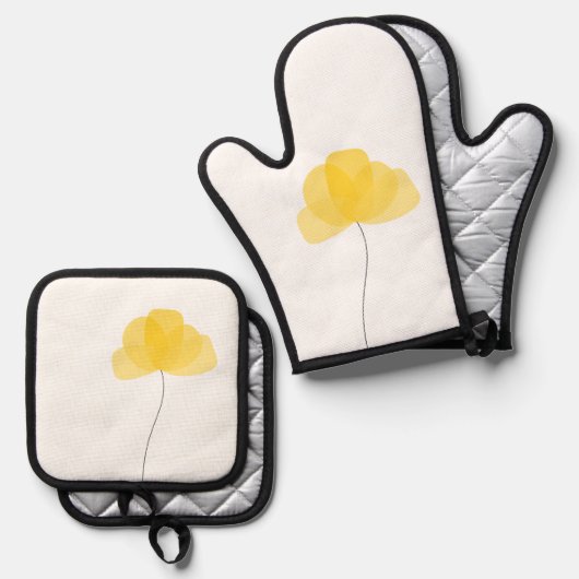 Bloem Ovenwant & Pannenlap Set (Voorkant / Achterkant)