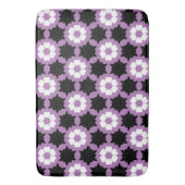 Bloem paarse wit zwart badmat (Voorkant Verticaal)