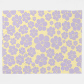 Bloem - Pastel - Geel en Paars Fleece Deken (Voorkant (Horizontaal))