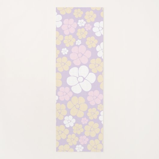 Bloem - Pastel Roze, Geel en Paars Yogamat (Voorkant)