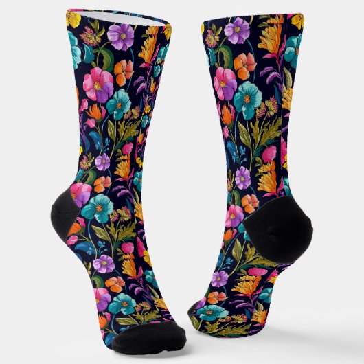 Bloem Patroon Sokken (Gebogen)