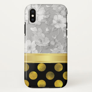 Bloem Patroon Stippen Patroon iPhone X Hoesje