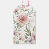 Bloem Patroon Tekening Pastel Aangepaste Bericht Cadeaulabel (Achterkant)