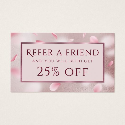 Bloem Petals Faux Folie Referral Kaart (Voorkant)