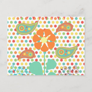 Bloem poka Dots Paisley Spring Whimsical Gifts Briefkaart