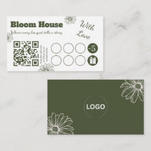 Bloem QR Code Loyalty Stempel Zakelijke Kaart