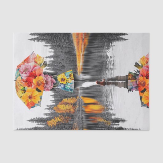 Bloem regendruppels11 tissuepapier (Voorkant)