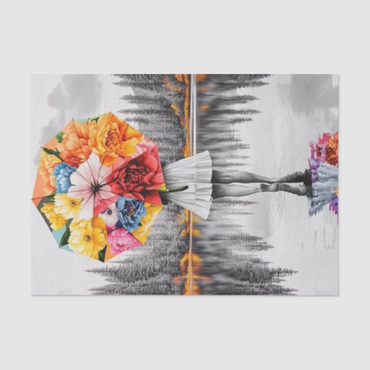 Bloem regendruppels1 tissuepapier