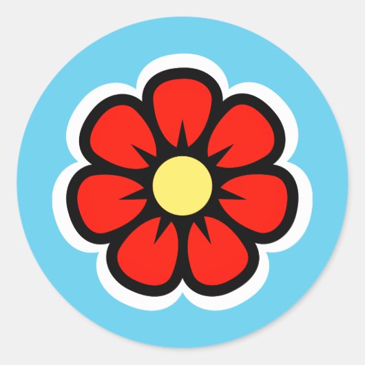 Bloem Ronde Sticker (Voorkant)