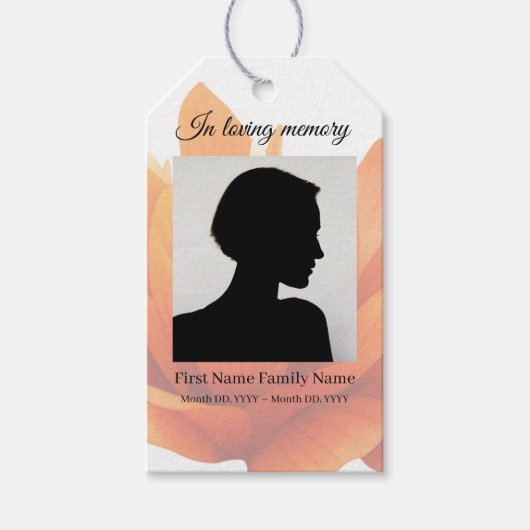 Bloem rouw lint labels cadeaulabel (Voorkant)