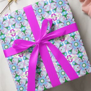 Bloem Roze Dames Golf Patroon Cadeaupapier
