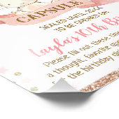 Bloem Roze en Roze Gouden Konijn Tijdcapsule Bord Foto Afdruk (Hoek)