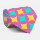 Bloem roze geel minimal patroon stropdas (Opgerold)