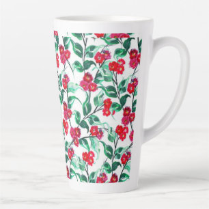 Bloem Roze Kleur Bloemen Patroon-56698 Latte Mok