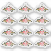 Bloem Roze Mode Kledinghanger Mode Kast Sticker (Voorkant)