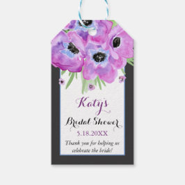 Bloem Roze Paars Blauw Bruidsdouche Favor Tag Cadeaulabel