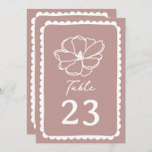 Bloem roze streep bruiloft kaart (Voorkant / Achterkant)