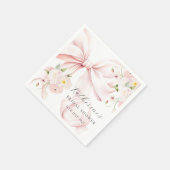 Bloem Roze Strik Bruiloft Feestserviet van Papier Servet (Hoek)