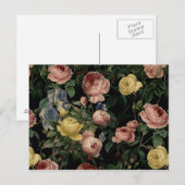 bloem-Rozen en Iris Pattern-Dark Dreams Briefkaart (Voorkant / Achterkant)
