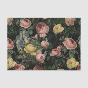bloem-Rozen en Iris Pattern-Dark Dreams Tissuepapier