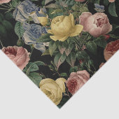 bloem-Rozen en Iris Pattern-Dark Dreams Tissuepapier (Detail)