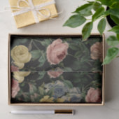 bloem-Rozen en Iris Pattern-Dark Dreams Tissuepapier (Geschenk)