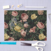 bloem-Rozen en Iris Pattern-Dark Dreams Tissuepapier (Craft)