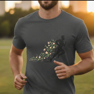 Bloem Runner Silhouet Esthetisch Bloem Ontwerp T-shirt