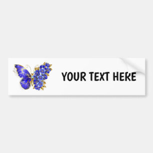 Bloem Saffier Vlinder Bumpersticker