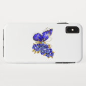 Bloem Saffier Vlinder Case-Mate iPhone Case (Achterkant (horizontaal))