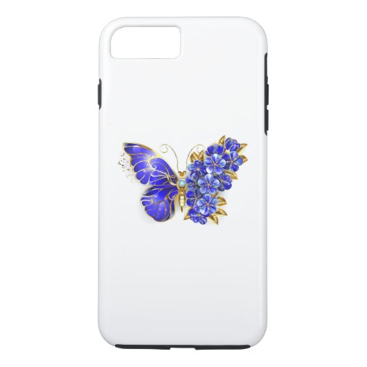 Bloem Saffier Vlinder Case-Mate iPhone Case (Achterkant)
