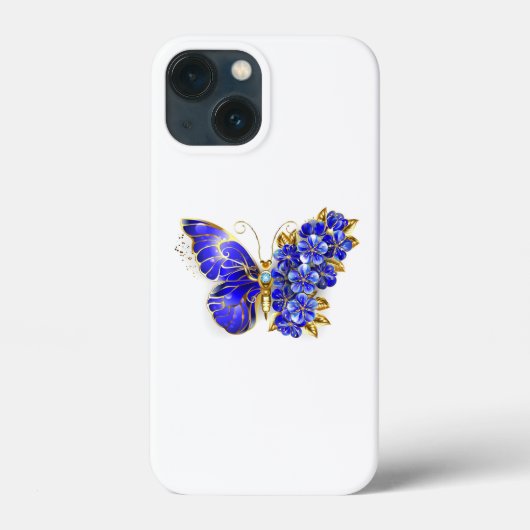 Bloem Saffier Vlinder Case-Mate iPhone Case (Achterkant)